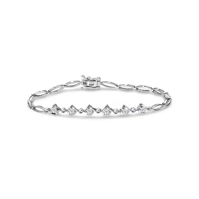 Prismatic Charm 10K White Gold Diamond Bracelet