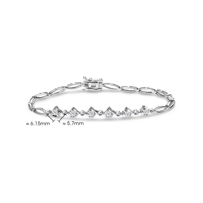 Prismatic Charm 10K White Gold Diamond Bracelet