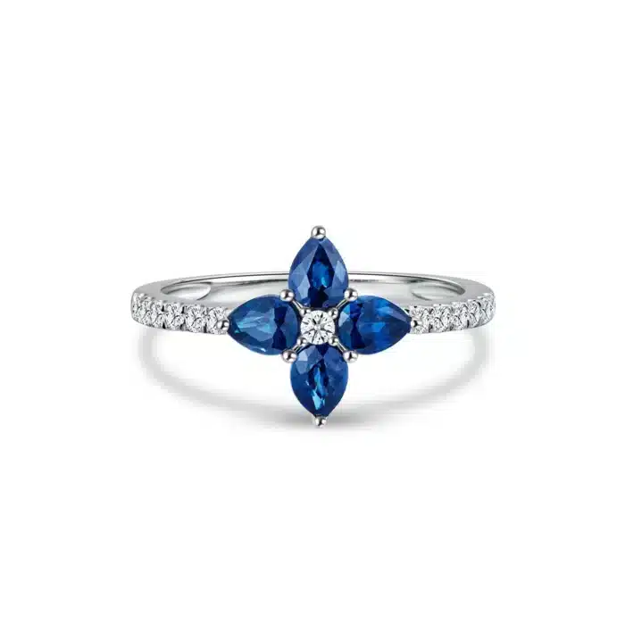 Sapphire Twilight Ring 10K Diamond Ring