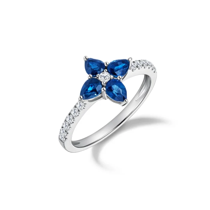 Sapphire Twilight Ring 10K Diamond Ring