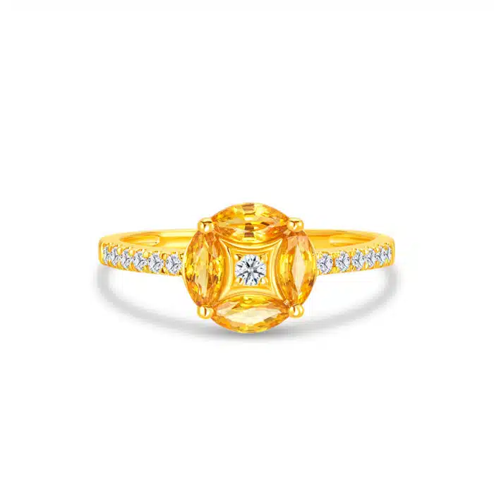 Enriched Cluster of Glow 10K Gold Ring