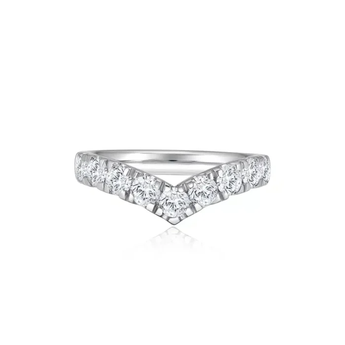 Wishbone Half Eternity Diamond Ring