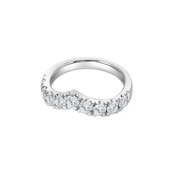 Wishbone Half Eternity Diamond Ring