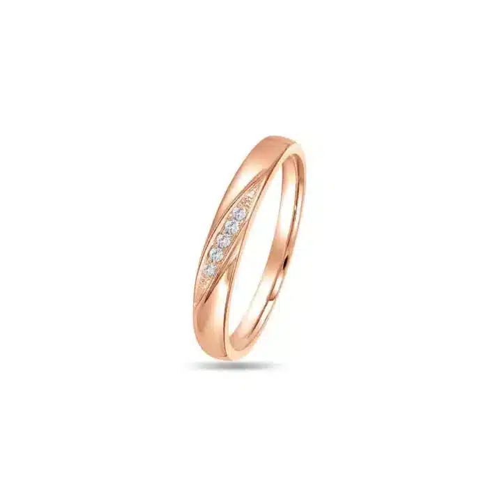 Momento Love Swirl Rose Gold Diamond Wedding Band