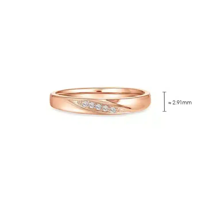 Momento Love Swirl Rose Gold Diamond Wedding Band