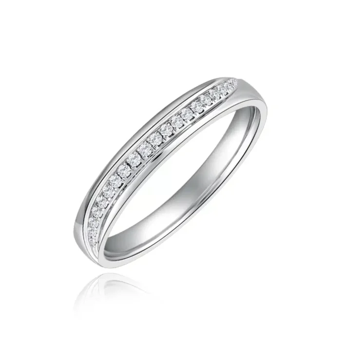 Sparkling Wave Diamond Wedding Band