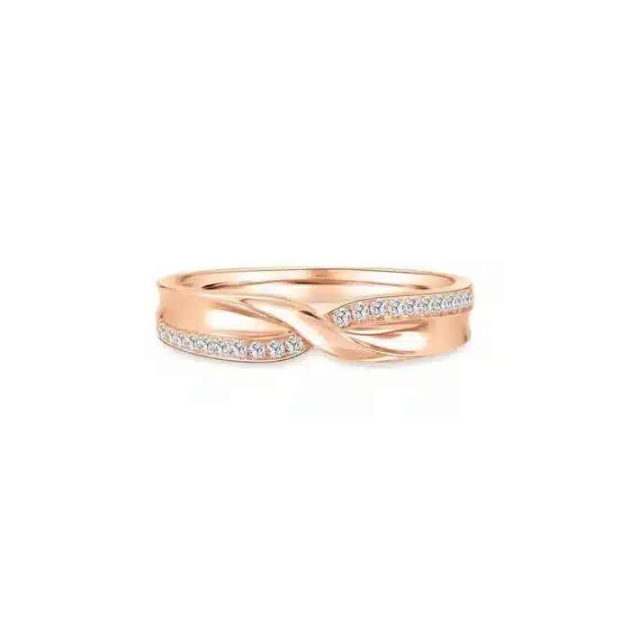 Momento Infinite Love Spark Rose Gold Diamond Wedding Band