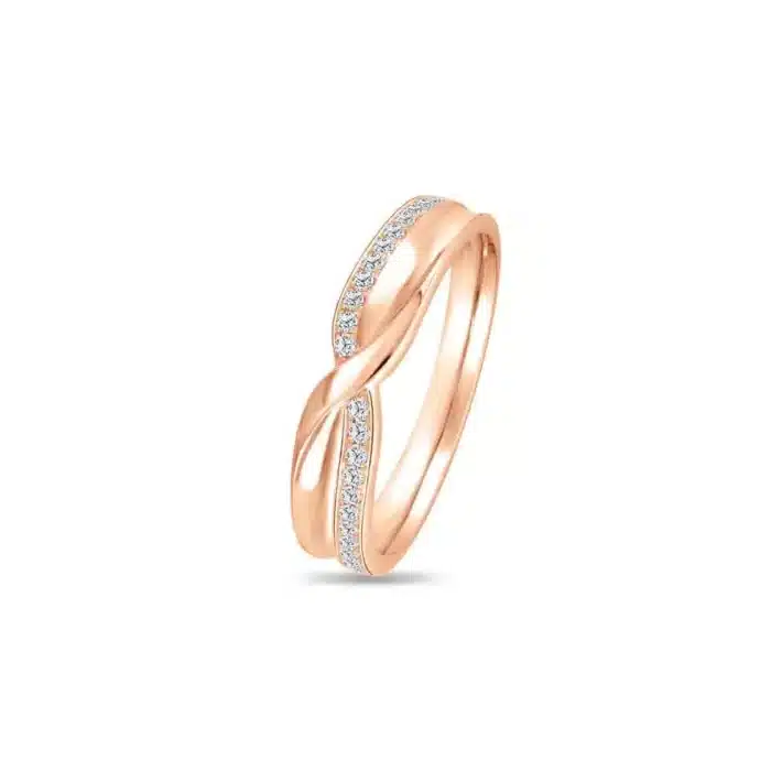 Momento Infinite Love Spark Rose Gold Diamond Wedding Band