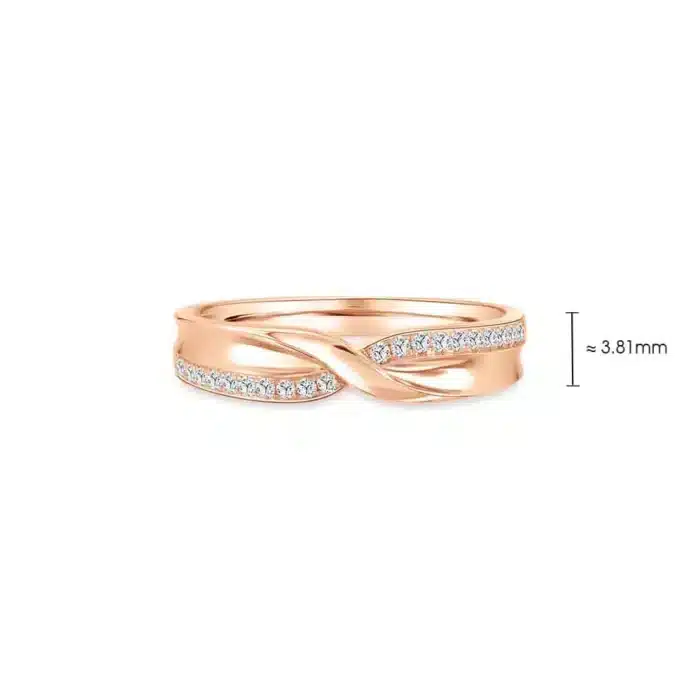 Momento Infinite Love Spark Rose Gold Diamond Wedding Band