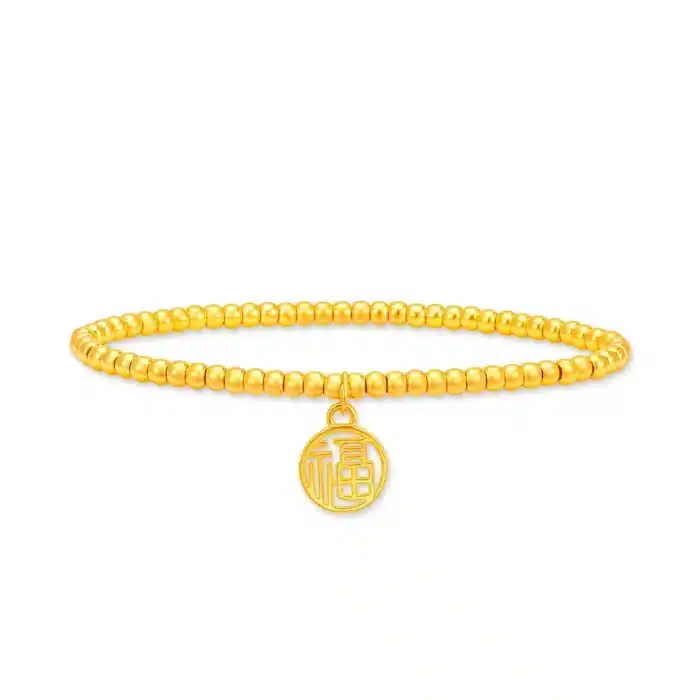 Elegant Fortune Blessing 999 Pure Gold Bracelet