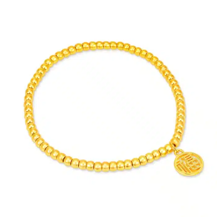 Elegant Fortune Blessing 999 Pure Gold Bracelet