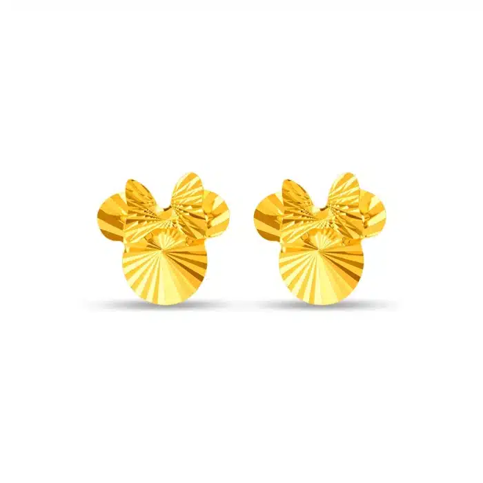 Frilled Minnie 999 Pure Gold Earrings