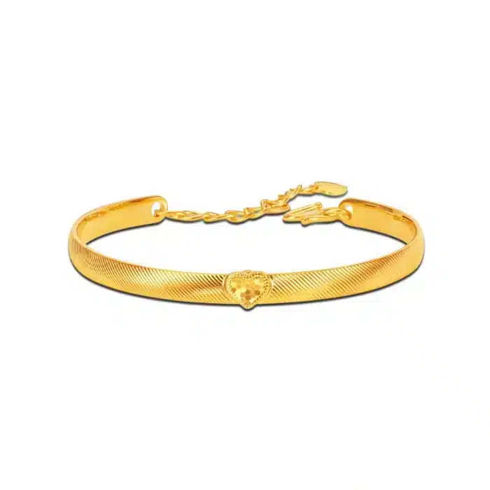 Majestic Heart 999 Pure Gold Bangle