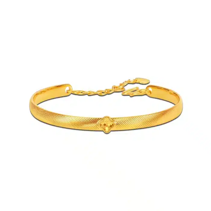 Majestic Clover 999 Pure Gold Bangle