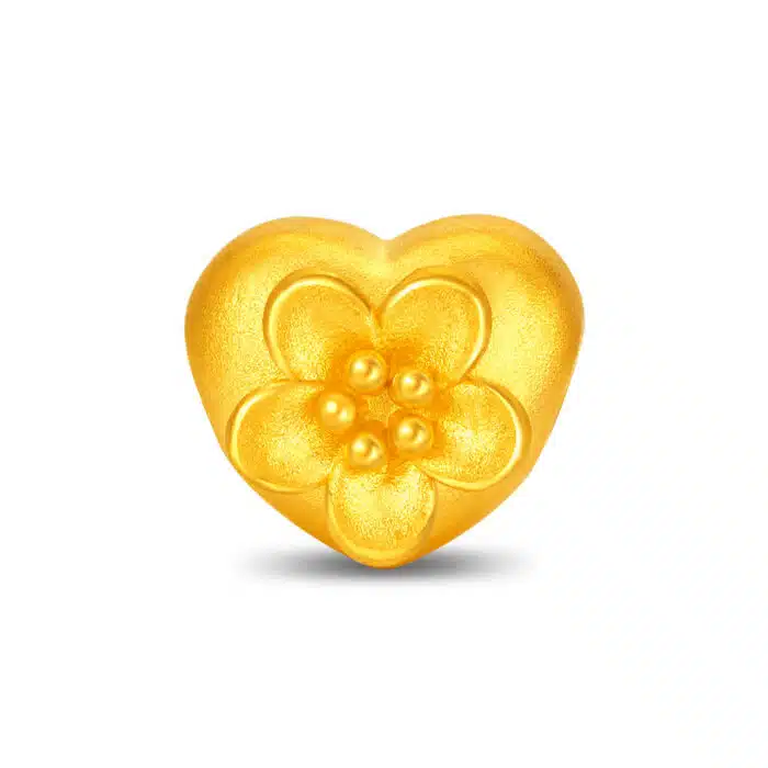 Flower Love 999 Pure Gold Charm