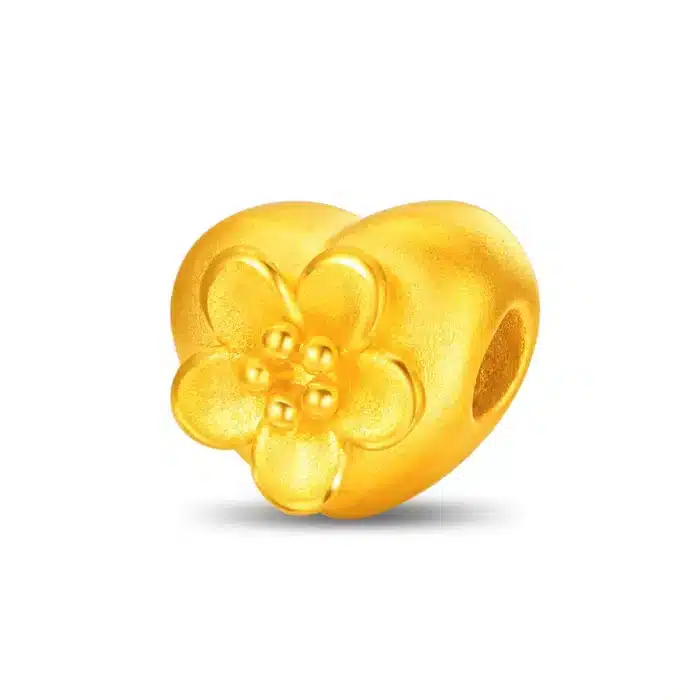 Flower Love 999 Pure Gold Charm