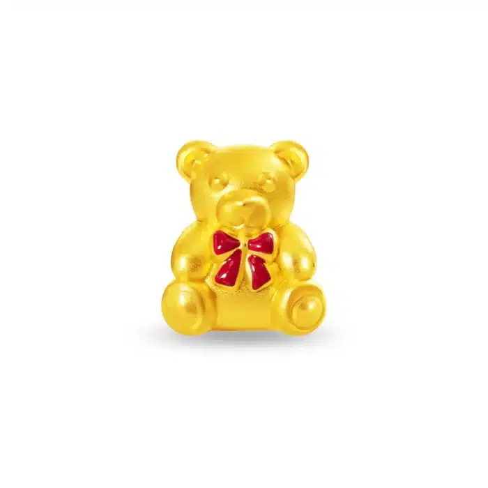 Bear's Bowed Elegance 999 Pure Gold Charm