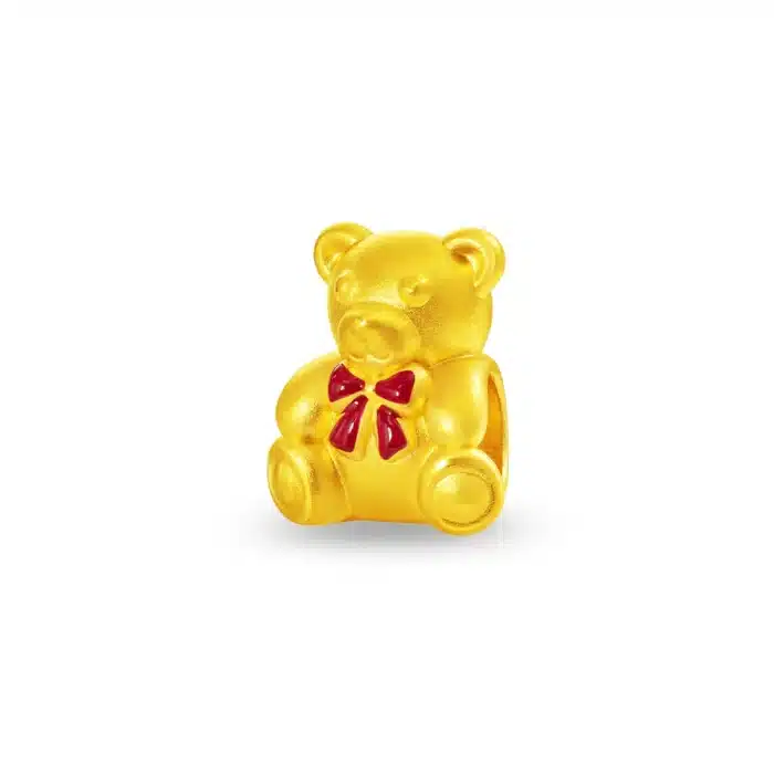 Bear's Bowed Elegance 999 Pure Gold Charm