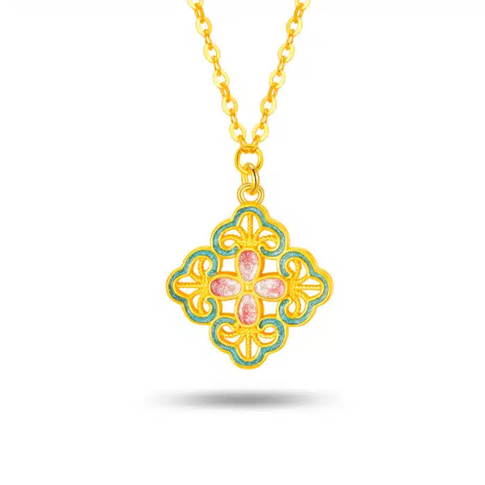 Vibrant Clover 999 Gold Pendant