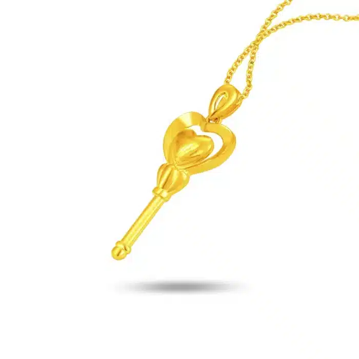 Eternal Heart Key 999 Pure Gold Pendant