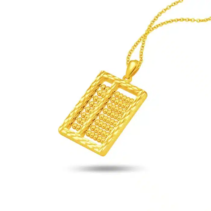 Abacus Bead of Balance 999 Pure Gold Pendant