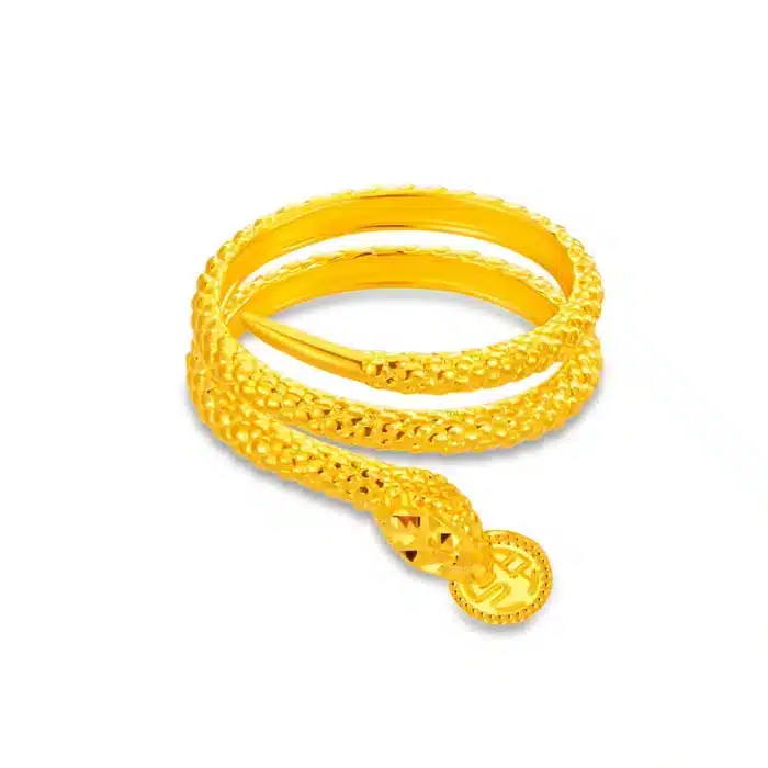 Coiled Serpent Treasure 999 Gold Ring