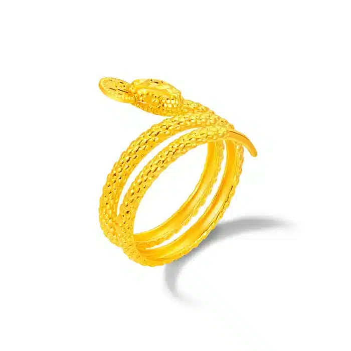 Coiled Serpent Treasure 999 Gold Ring