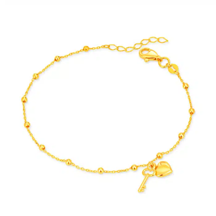 Golden Love Charm 916 Gold Bracelet