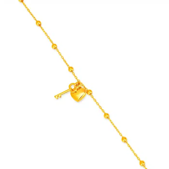 Golden Love Charm 916 Gold Bracelet