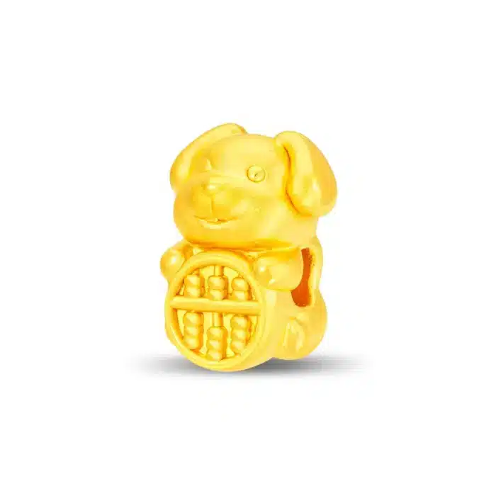 Dog of Fortune 999 Pure Gold Bracelet Charm