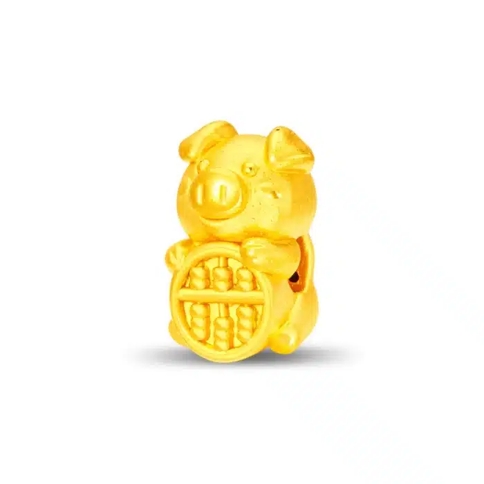 Pig of Fortune 999 Pure Gold Bracelet Charm