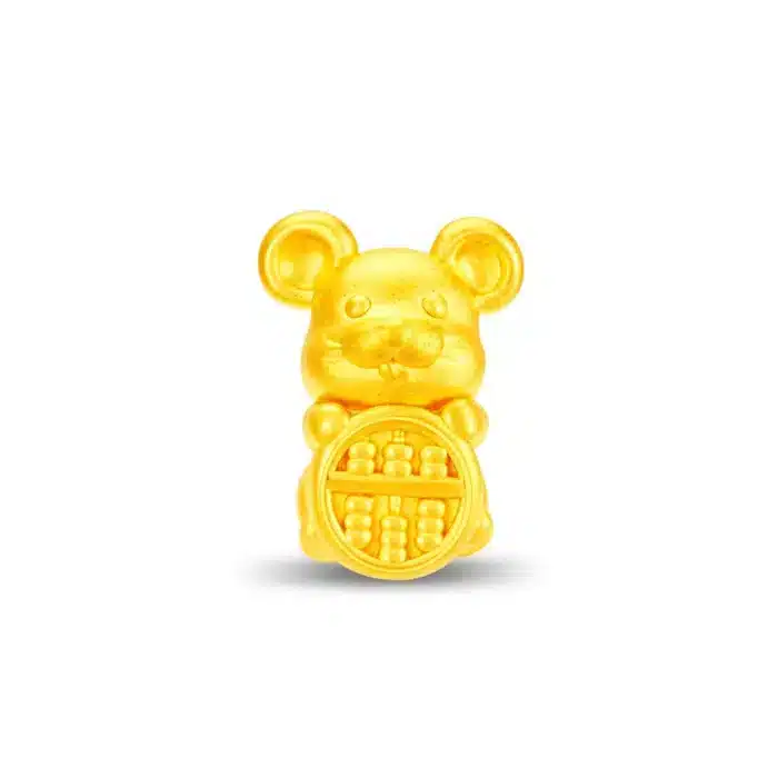 Rat of Fortune 999 Pure Gold Bracelet Charm