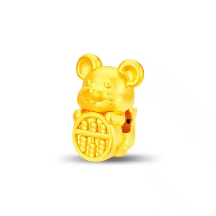 Rat of Fortune 999 Pure Gold Bracelet Charm