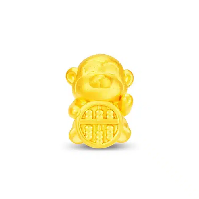 Monkey of Fortune 999 Pure Gold Bracelet Charm