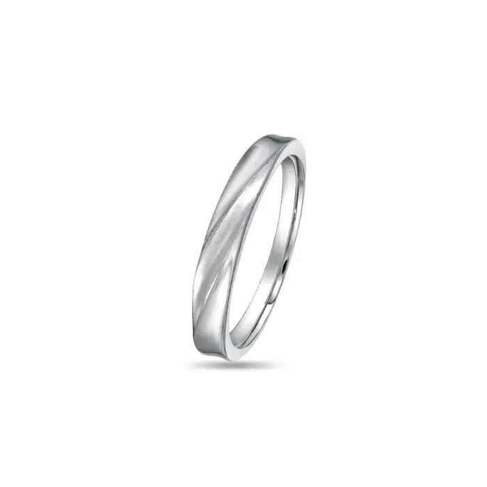 Momento Love Swirl White Gold Wedding Band