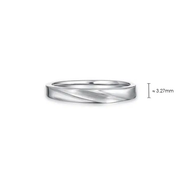 Momento Love Swirl White Gold Wedding Band